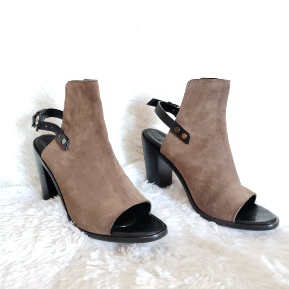 Rag & Bone Wyatt Sandal Taupe Suede Block Heel - Picture 14 of 16